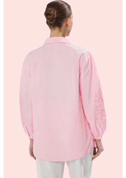 Kadın Oversize Pamuklu Gömlek Nakış Detaylı Uzun Kollu Günlük Hafta Sonu Dayanıklı Malzeme modelleri
