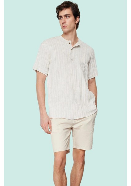 Erkek Keten Karışımlı Oversize Fit Gömlek Bisiklet Yaka Düz Desen Günlük Stil Modern Tasarım fiyatları