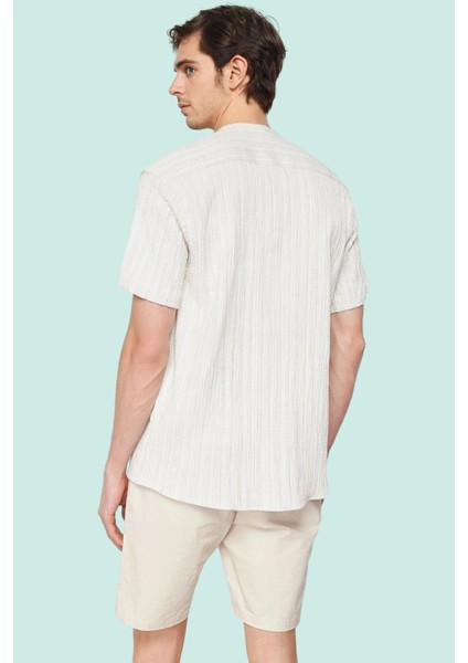 Erkek Keten Karışımlı Oversize Fit Gömlek Bisiklet Yaka Düz Desen Günlük Stil Modern Tasarım modelleri