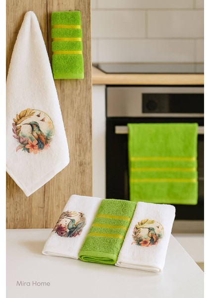 3 Lü Kuş Baskılı Pamuklu Mutfak Havlusu 30 x 50 cm fiyatları