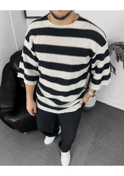 Örme Jakarlı Fakir Kol Oversize Tshirt modelleri