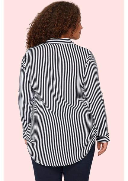 Kadın Oversize Çizgili Gömlek Uzun Kollu Dokuma Kumaş Günlük Kullanım Yaz Aylarının Vazgeçilmezi modelleri