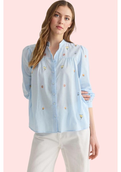 Kadın Tropikal Desenli Dokuma Gömlek Pamuk Günlük Kullanım Için Yaz Aylarının Vazgeçilmezi fiyatları