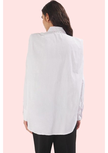 Kadın Terrycotton Dokuma Gömlek Inci Detaylı Relaxed Kalıp Günlük Kullanım Kaliteli Malzeme modelleri