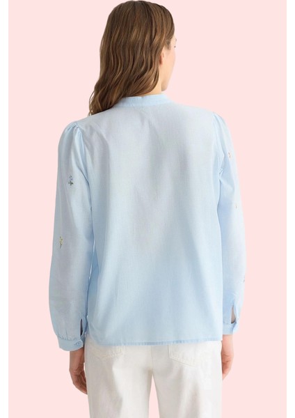 Kadın Tropikal Desenli Dokuma Gömlek Pamuk Günlük Kullanım Için Yaz Aylarının Vazgeçilmezi modelleri