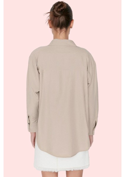 Kadın Boyfriend Geniş Kalıp Pamuklu Gömlek Günlük Casual Stil Hafta Sonu Dayanıklı Malzeme modelleri