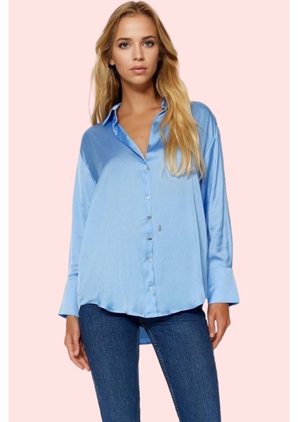 Kadın Oversize Saten Gömlek Düz Desen Günlük ve Şık Kombinler Hafta Sonu Dayanıklı Malzeme fiyatları