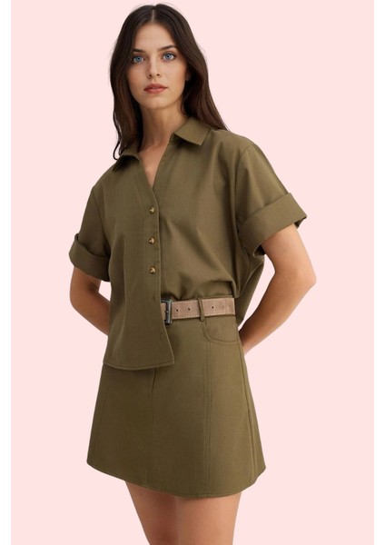 Kadın Boxy Kalıp Truvakar Kol Gömlek Pamuklu Günlük Kullanım Hafta Sonu Yaz Aylarının Vazgeçilmezi fiyatları