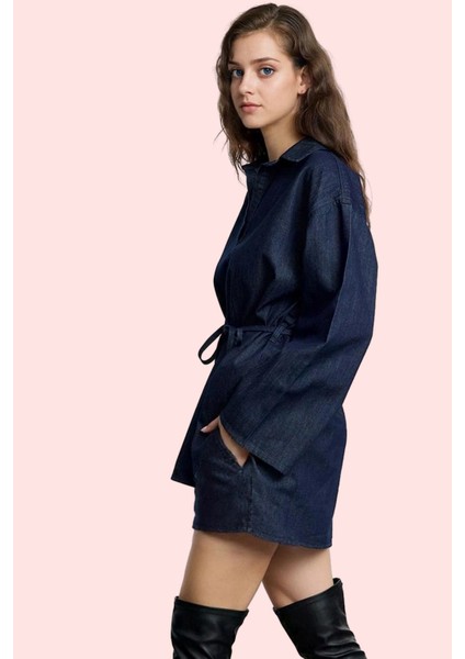 Kadın Oversize Denim Gömlek Ispanyol Kol Regular Kalıp Pamuklu Günlük Stil Kaliteli Malzeme fiyatları