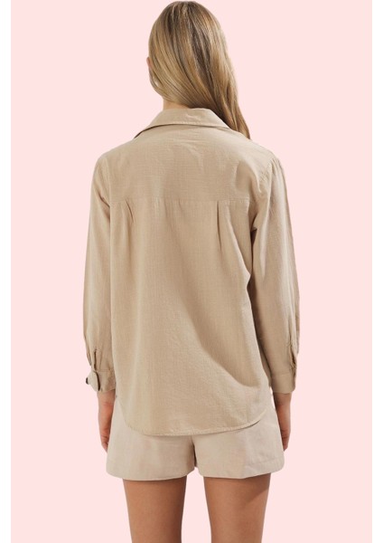 Kadın Oversize Geniş Kalıp Dokuma Gömlek Pamuklu Günlük Kullanım Yaz Aylarının Vazgeçilmezi modelleri