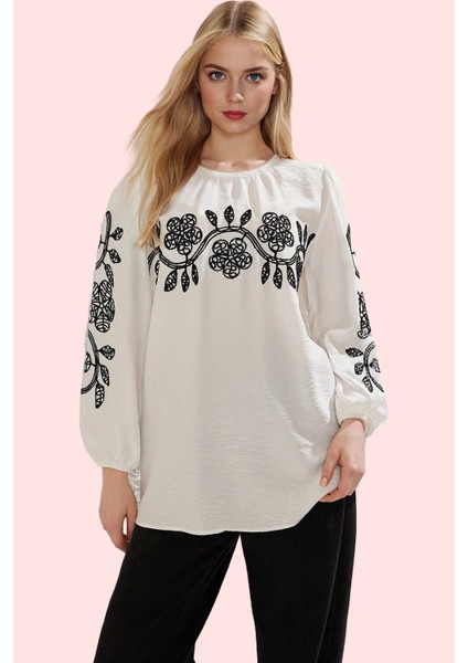 Kadın Bisiklet Yaka Uzun Kollu Dokuma Tunik Günlük Kullanım Hafta Sonu Yaz Aylarının Vazgeçilmezi fiyatları