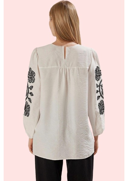 Kadın Bisiklet Yaka Uzun Kollu Dokuma Tunik Günlük Kullanım Hafta Sonu Yaz Aylarının Vazgeçilmezi modelleri