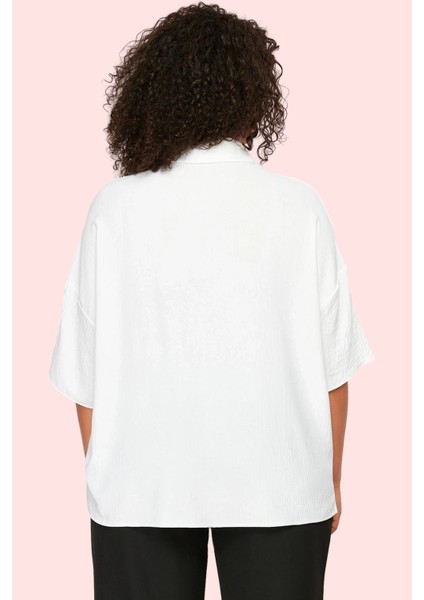 Kadın Oversize Geniş Kalıp Dokuma Gömlek Regular Truvakar Kol Günlük Yaz Aylarının Vazgeçilmezi modelleri