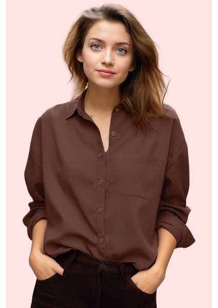 Kadın Boyfriend Geniş Kalıp Pamuklu Gömlek Günlük Casual Stil Hafta Sonu Dayanıklı Malzeme fiyatları