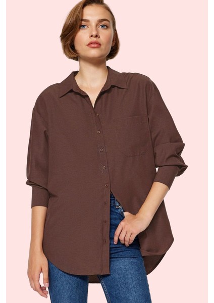 Kadın Boyfriend Geniş Kalıp Pamuklu Gömlek Günlük Casual Stil Hafta Sonu Dayanıklı Malzeme modelleri