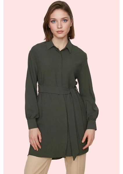 Kadın Uzun Kollu Gömlek Yaka Dokuma Renk Günlük Kullanım Için Hafta Sonu Dayanıklı Malzeme