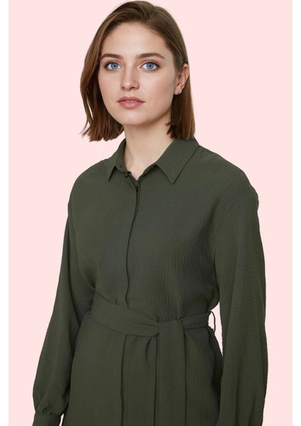 Kadın Uzun Kollu Gömlek Yaka Dokuma Renk Günlük Kullanım Için Hafta Sonu Dayanıklı Malzeme fiyatları