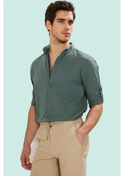 Erkek Slim Fit Uzun Kollu Gömlek Pamuklu Casual Günlük Hafta Sonu Yaz Aylarının Vazgeçilmezi fiyatları