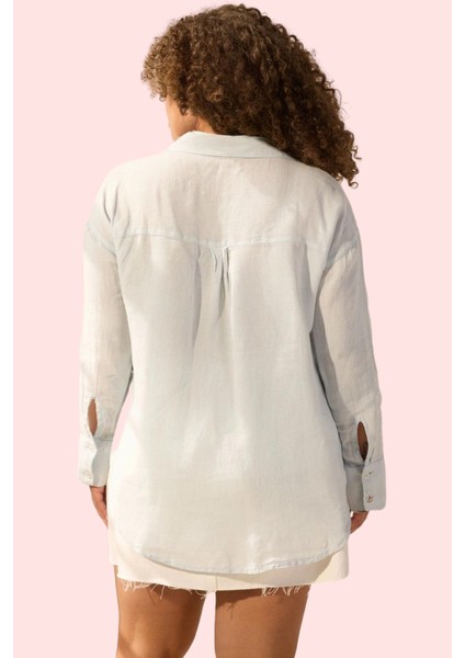 Kadın Büyük Beden Oversize Keten Gömlek Günlük Stil Özel Günler Yaz Aylarının Vazgeçilmezi modelleri