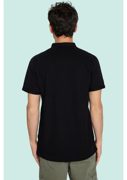 Erkek Kısa Kollu Slim Fit Hakim Yaka Örme Gömlek Pamuklu Günlük Kullanım Dayanıklı Malzeme modelleri