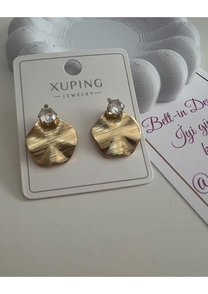 Xuping Gold Işıltılı Çelik Kadın Küpe