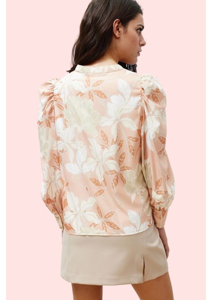 Kadın Çiçekli Desenli Dik Yaka Gömlek Pamuk Günlük Kullanım Hafta Sonu Yaz Aylarının Vazgeçilmezi modelleri