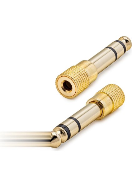 Büro Ev Ofis Gitar Enstrümanı Dönüştürücü Için Golden 6.5 mm To 3.5 mm F Çevirici