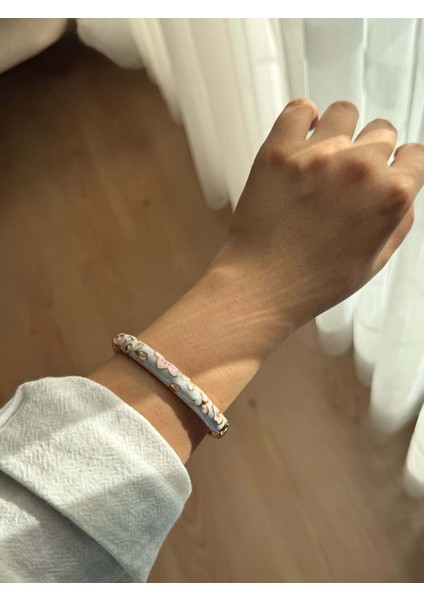 Lila Çiçek Mineli Kadın Vintage Kelepçe Bileklik modelleri