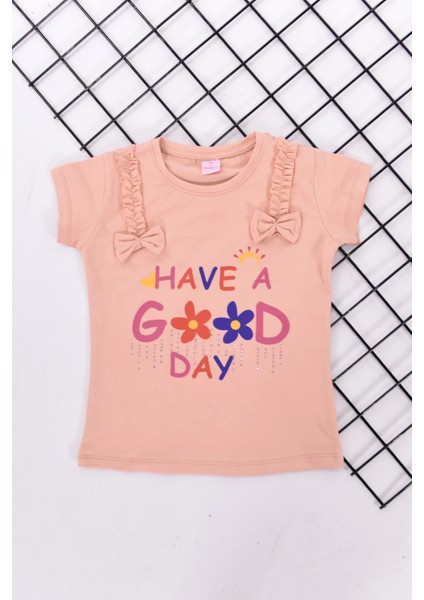 Good Day Baskılı Kısa Kol Kız Çocuk Tişört 1-4 Yaş fiyatları
