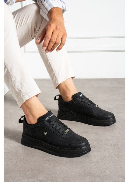 Erkek Sneaker Siyah Günlük Spor Ayakkabı Yüksek Taban Rahat Tasarım X55
