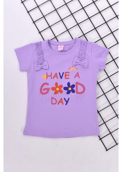Good Day Baskılı Kısa Kol Kız Çocuk Tişört 1-4 Yaş fiyatları