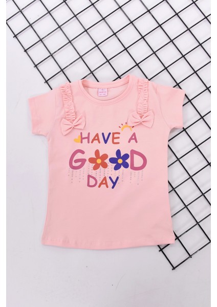 Good Day Baskılı Kısa Kol Kız Çocuk Tişört 1-4 Yaş fiyatları