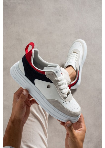 Erkek Sneaker Beyaz Lacivert Günlük Spor Ayakkabı Yüksek Taban Rahat Tasarım X55 modelleri