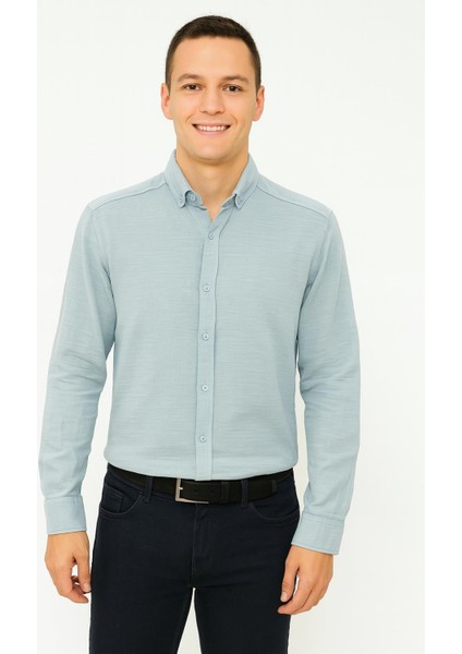 Panotti Erkek Pamuklu Keten Uzun Kol Gömlek 7360