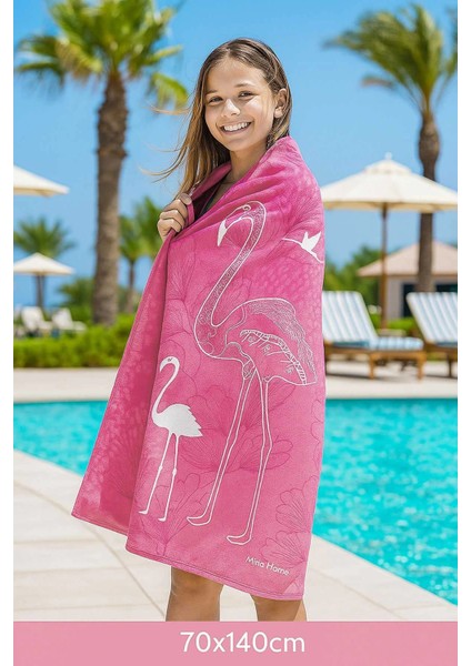 Seadream Tropikal Desenli Plaj Havlusu 70X140 cm Flamingo