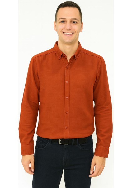 Panotti Erkek Pamuklu Keten Uzun Kol Gömlek 7360