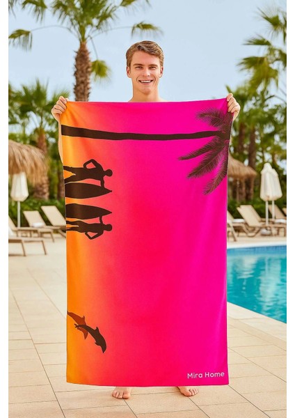 Seadream Tropikal Desenli Plaj Havlusu 70X140 cm Sunshine
