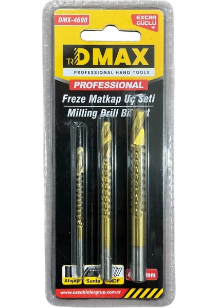 DMX4690 Freze Matkap Uç Setı 3 Parça