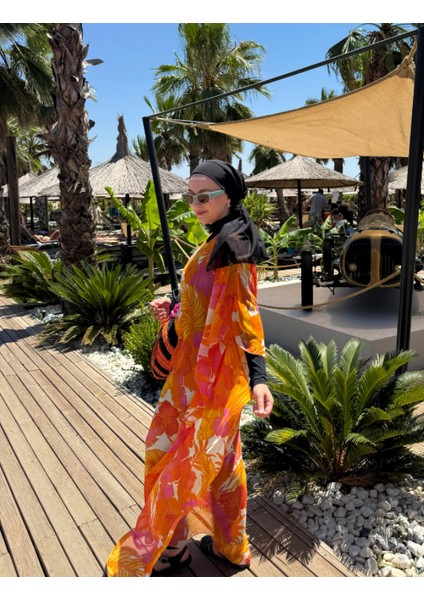 Qymos Prıve Tropikal Desenli Pareo Kaftan Kimono fiyatları