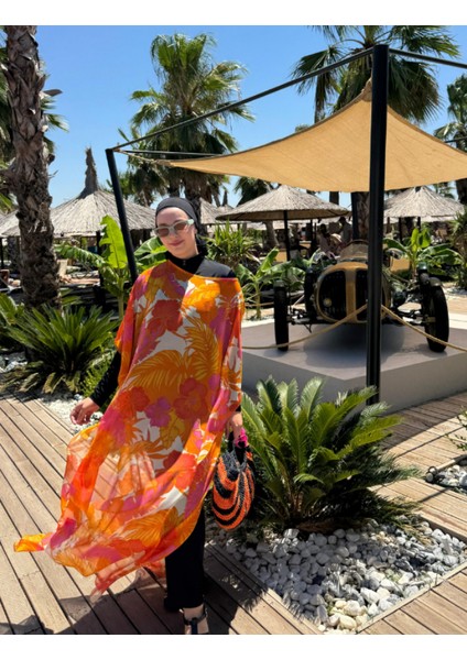 Qymos Prıve Tropikal Desenli Pareo Kaftan Kimono indirimleri