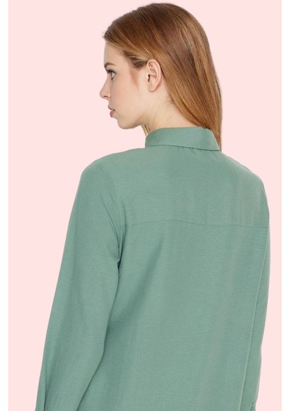 Kadın Polyester Lilyum Dokuma Gömlek Uzun Kollu Casual Stil Günlük Kullanım Modern Tasarım modelleri