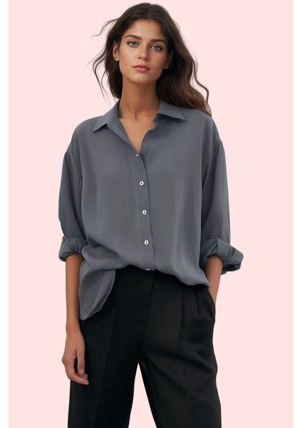 Kadın Terrycotton Kumaş Gömlek Şık ve Rahat Günlük Stil Için Hafta Sonu Yaz Aylarının Vazgeçilmezi