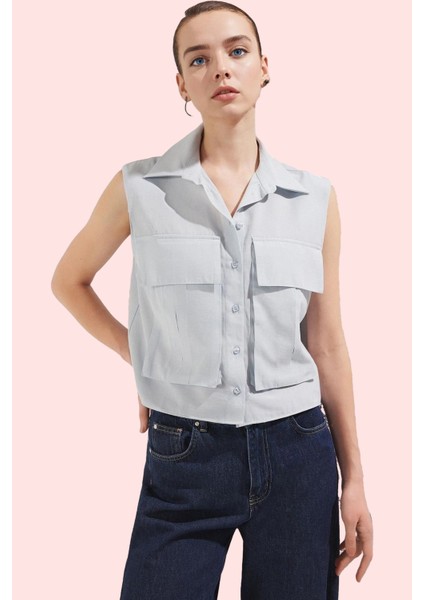 Kadın Basic Dokuma Kumaş Regular Kolsuz Gömlek Günlük Şıklık Için Yaz Aylarının Vazgeçilmezi fiyatları