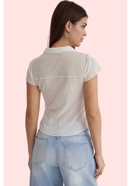 Kadın Polyester Gömlek Fitted Kalıp Kısa Kollu Yaka Yazlık Günlük Yaz Aylarının Vazgeçilmezi modelleri