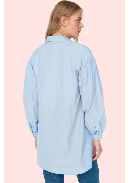 Kadın Basic Gömlek Viskon Karışımlı Dokuma Kumaş Relaxed Kalıp Uzun Kollu Günlük Şıklık Hafta Sonu modelleri