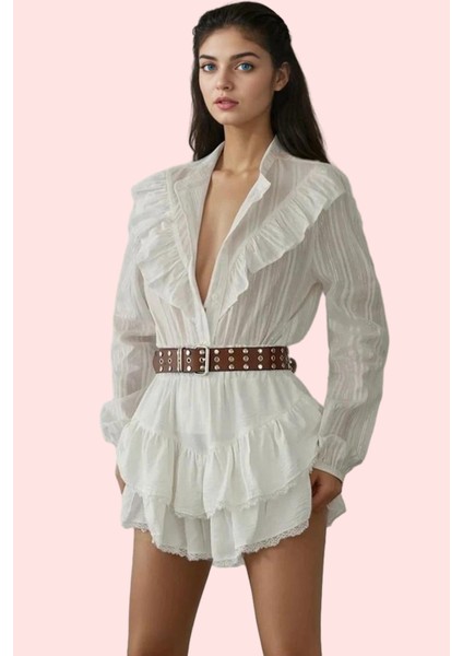 Kadın Basic Yoryo Şifon Crop Gömlek Pamuk Uzun Kollu Günlük Hafta Sonu Yaz Aylarının Vazgeçilmezi fiyatları