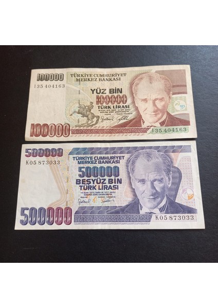 399636882DE305BB10 7.emisyon 100/500 Bin Türk Lirası Çt Eski Kağıt Para