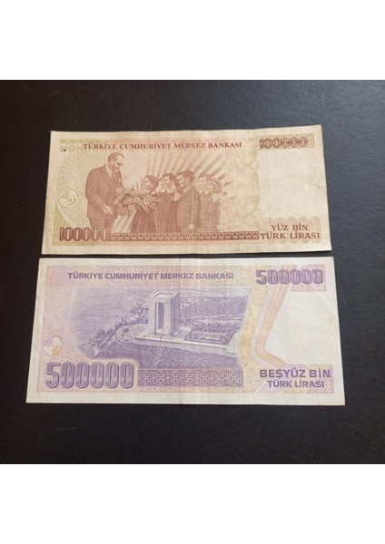 399636882DE305BB10 7.emisyon 100/500 Bin Türk Lirası Çt Eski Kağıt Para fiyatları