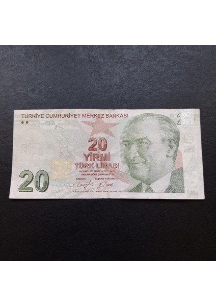399636882DFDA94FDE 9.emisyon Hatalı Basım 20TÜRK Lirası Nadir Çıkar Kağıt Para