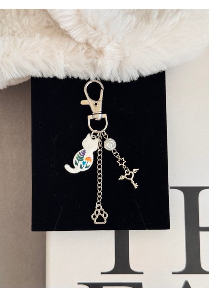 Kedi Patili Anahtarlık Çanta Charm Cüzdan Süsü Charmı